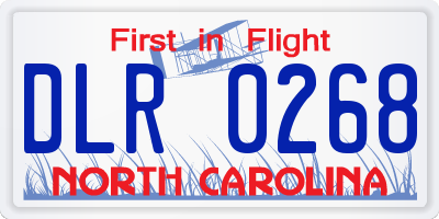 NC license plate DLR0268
