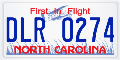NC license plate DLR0274