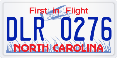 NC license plate DLR0276