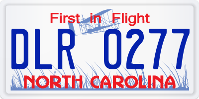 NC license plate DLR0277