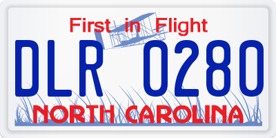 NC license plate DLR0280