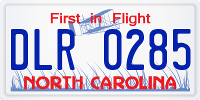 NC license plate DLR0285