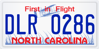 NC license plate DLR0286