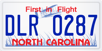 NC license plate DLR0287