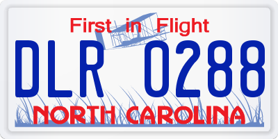 NC license plate DLR0288