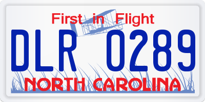 NC license plate DLR0289
