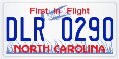 NC license plate DLR0290