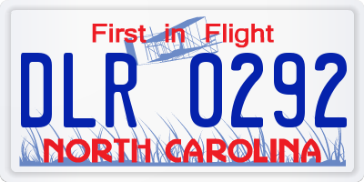 NC license plate DLR0292
