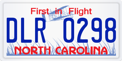 NC license plate DLR0298