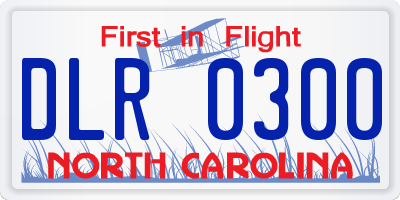 NC license plate DLR0300