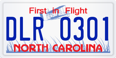 NC license plate DLR0301
