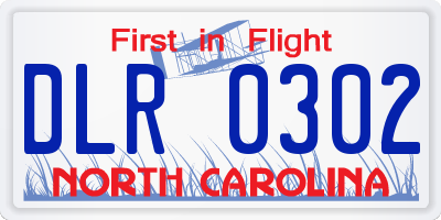 NC license plate DLR0302