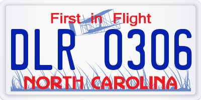 NC license plate DLR0306
