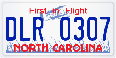 NC license plate DLR0307