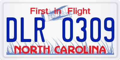 NC license plate DLR0309