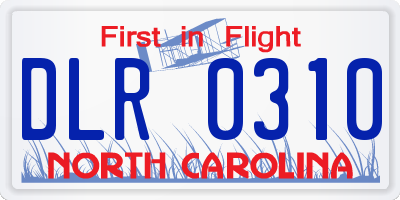 NC license plate DLR0310