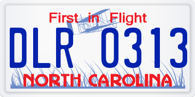 NC license plate DLR0313