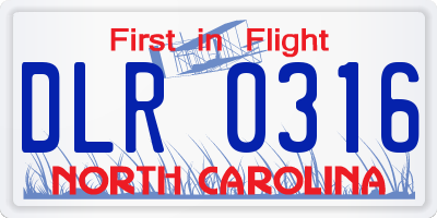 NC license plate DLR0316