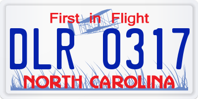 NC license plate DLR0317