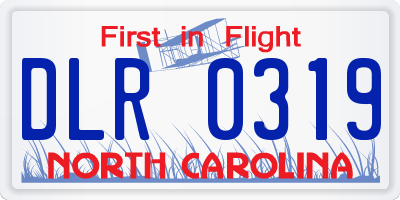 NC license plate DLR0319