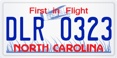 NC license plate DLR0323