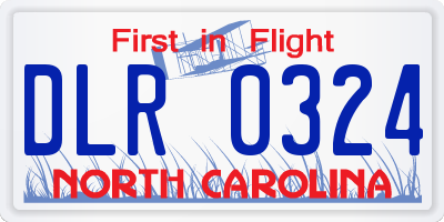 NC license plate DLR0324