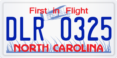 NC license plate DLR0325