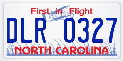 NC license plate DLR0327