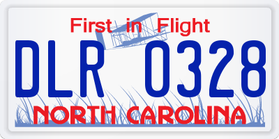 NC license plate DLR0328