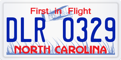 NC license plate DLR0329