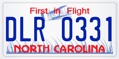 NC license plate DLR0331