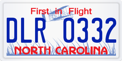 NC license plate DLR0332
