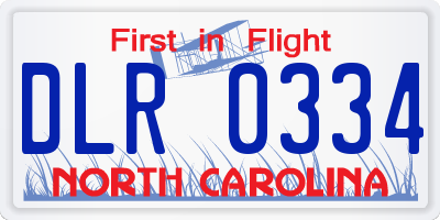 NC license plate DLR0334