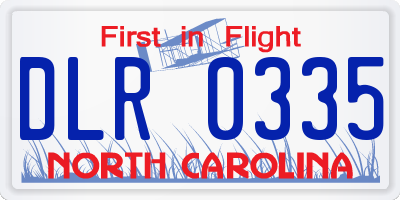 NC license plate DLR0335