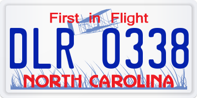 NC license plate DLR0338