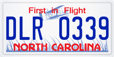 NC license plate DLR0339