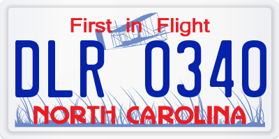 NC license plate DLR0340