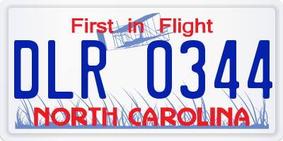 NC license plate DLR0344