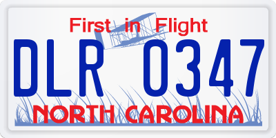 NC license plate DLR0347