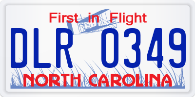NC license plate DLR0349
