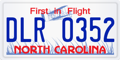 NC license plate DLR0352
