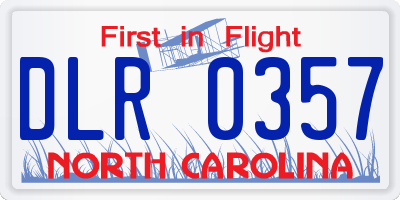 NC license plate DLR0357