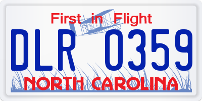 NC license plate DLR0359