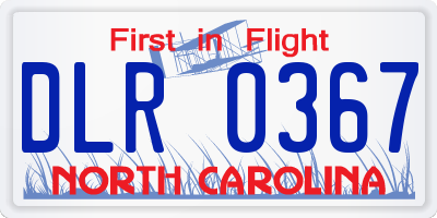 NC license plate DLR0367