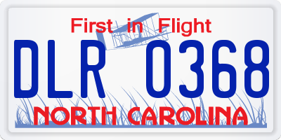 NC license plate DLR0368
