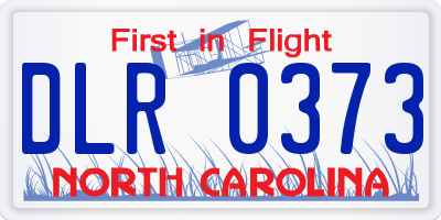 NC license plate DLR0373