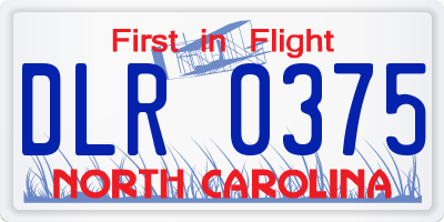 NC license plate DLR0375