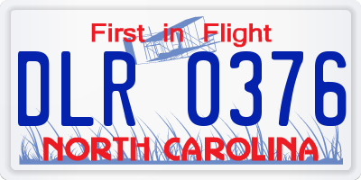 NC license plate DLR0376