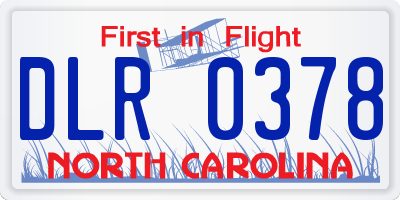 NC license plate DLR0378