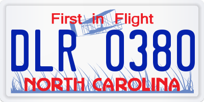 NC license plate DLR0380